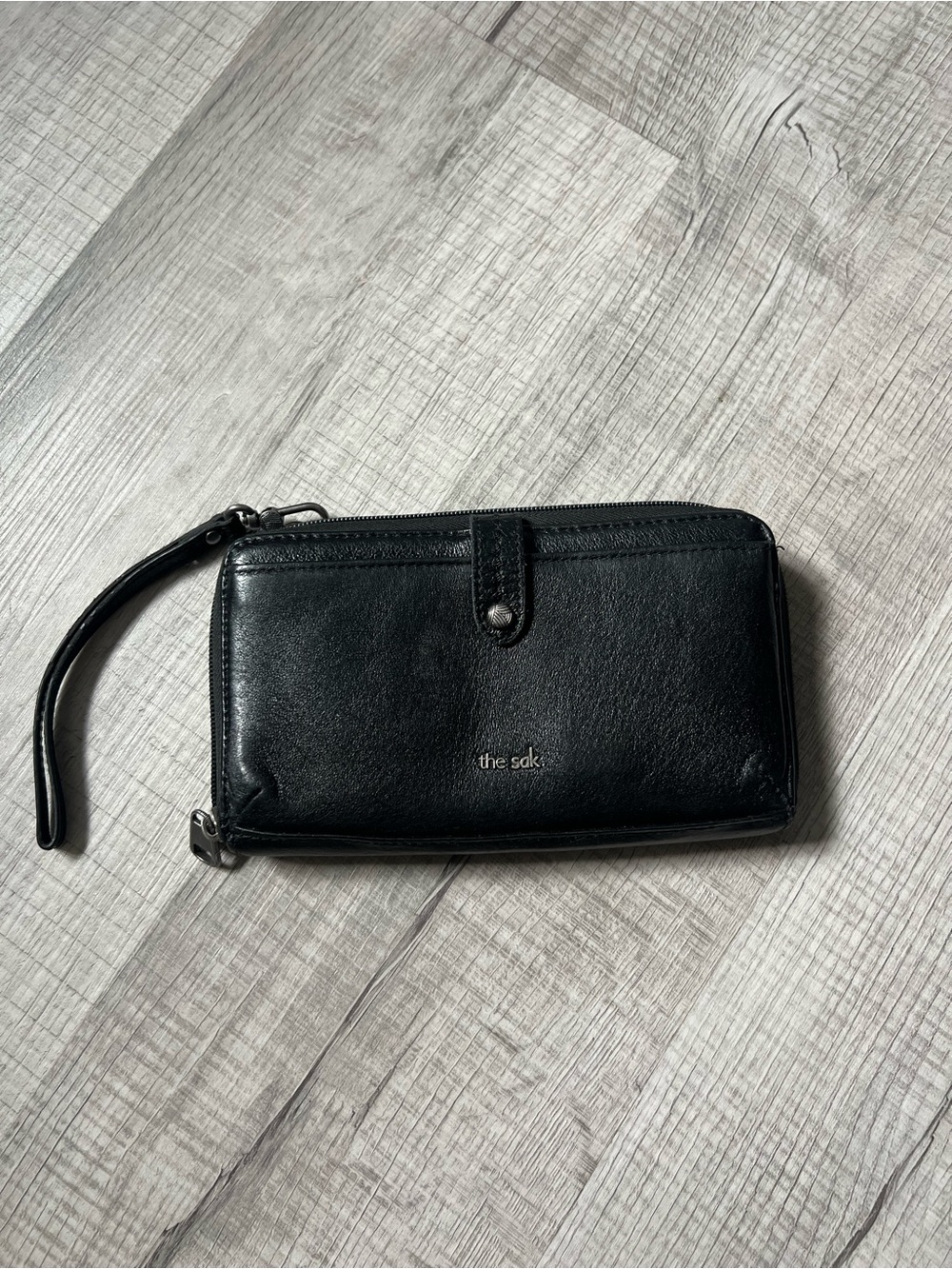 THE SAK Black Leather Wristlet Wallet